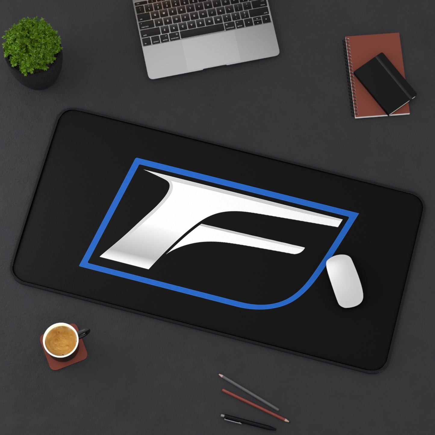 Car Lover Desk Mat — Black Lexus Sport Sedan Illustration