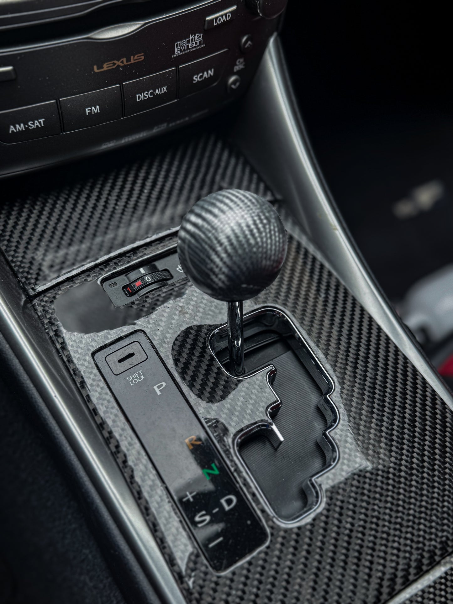 Lexus 2IS Shift Knob - Carbon Fiber Silver Ball