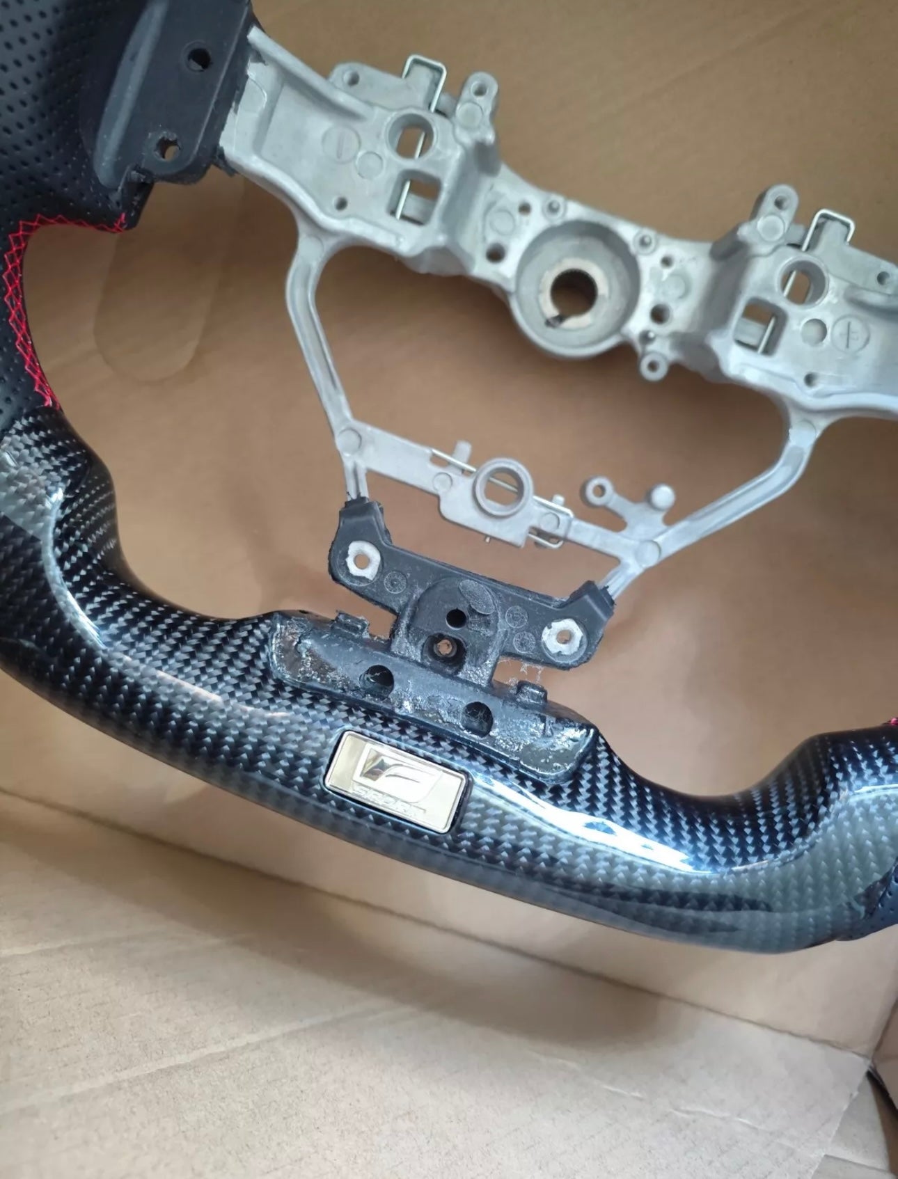 Lexus 2014+ Carbon Fiber Steering Wheel Red