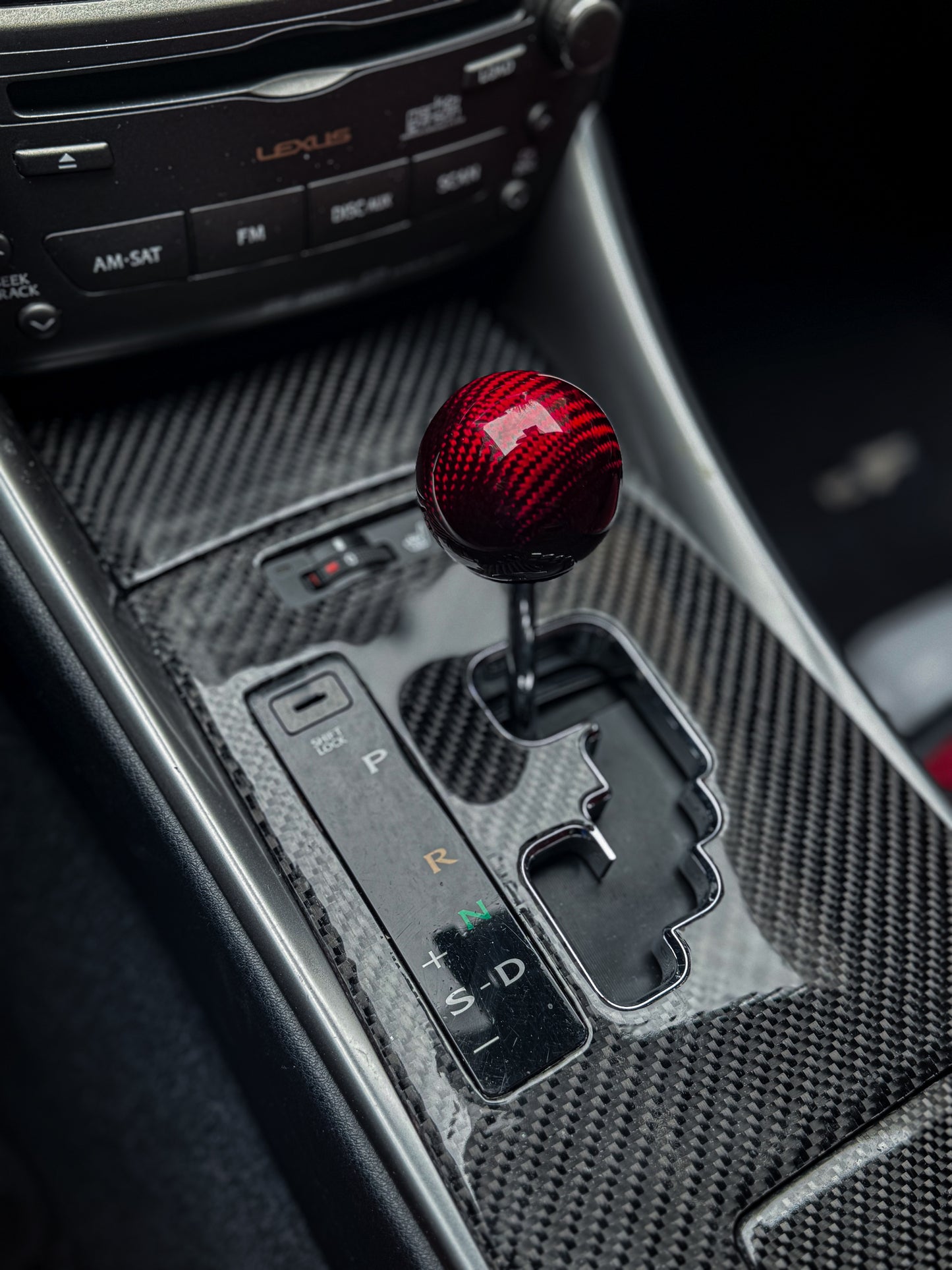 Lexus 2IS Shift Knob - Carbon Fiber Red Ball