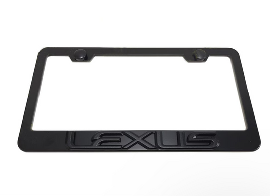 Lexus F Logo Black License Plate Frame Stainless Steel