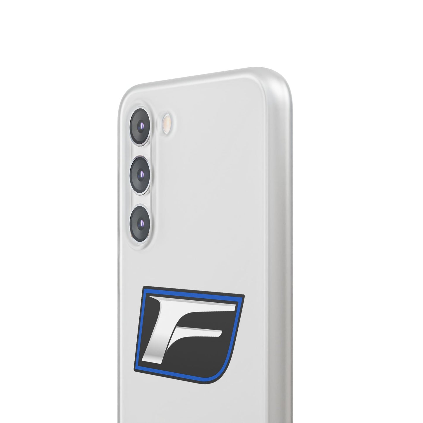 Flexi Phone Case — Sleek Black & Blue 'F' Logo Protective Cover