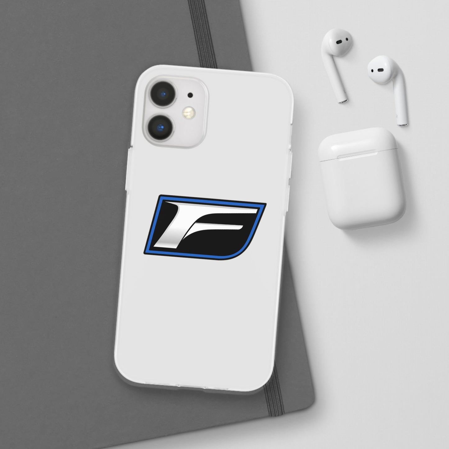 Flexi Phone Case — Sleek Black & Blue 'F' Logo Protective Cover
