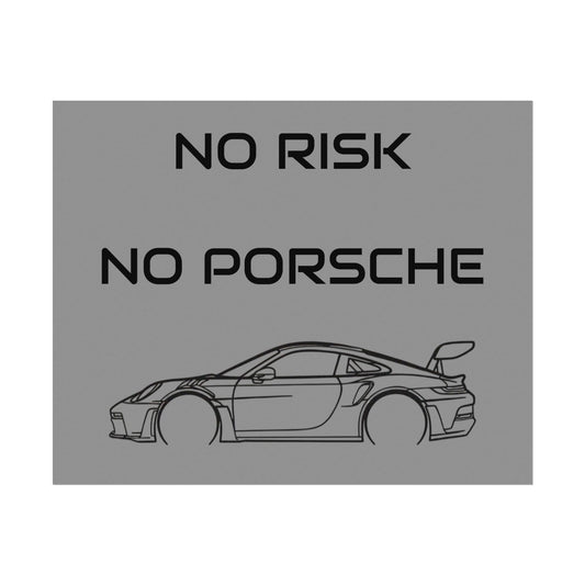 No Risk No Porsche Poster — Minimalist Car Wall Art for Garage or Man Cave