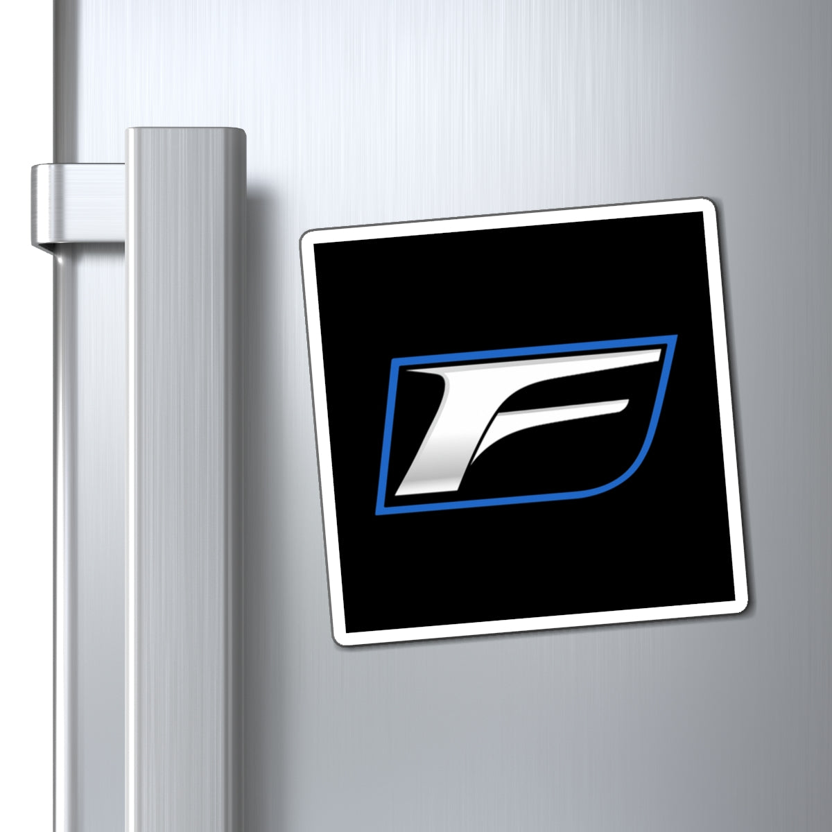 F Emblem Magnet — Racing Style Chrome Logo Fridge Sticker