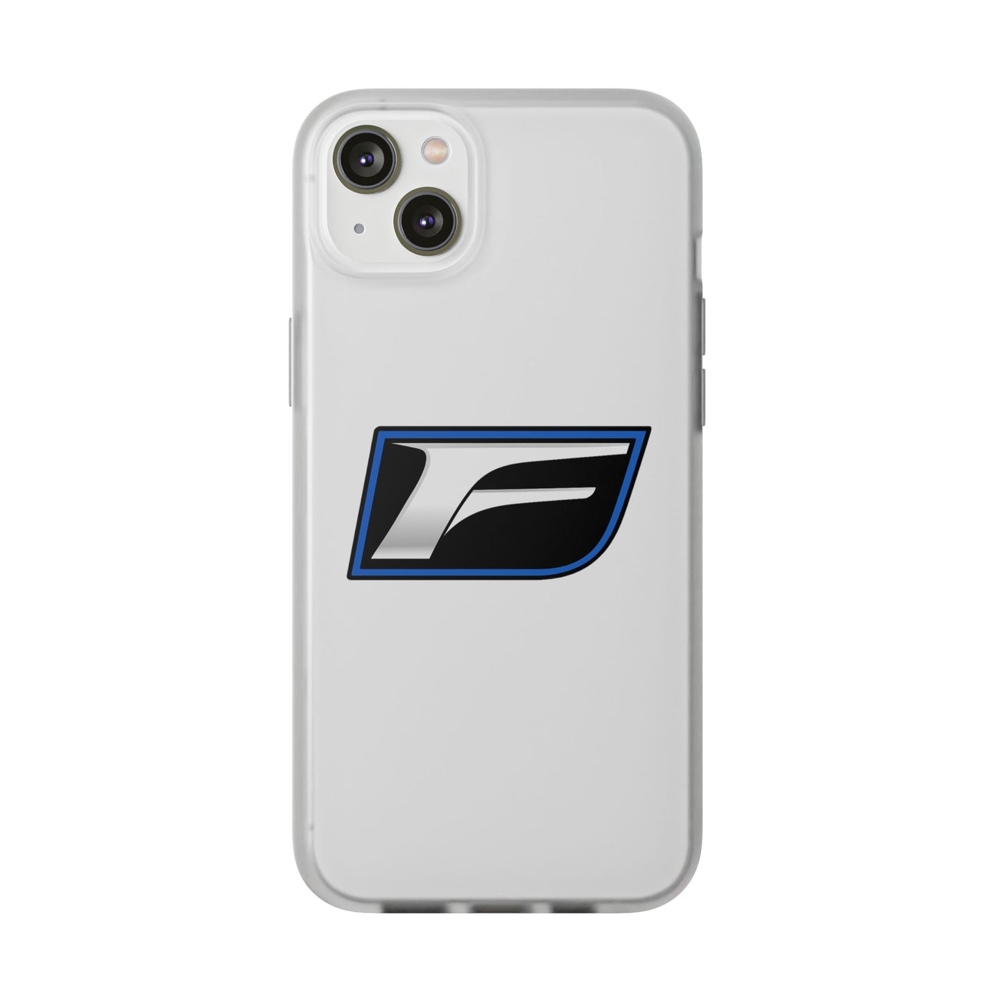 Flexi Phone Case — Sleek Black & Blue 'F' Logo Protective Cover