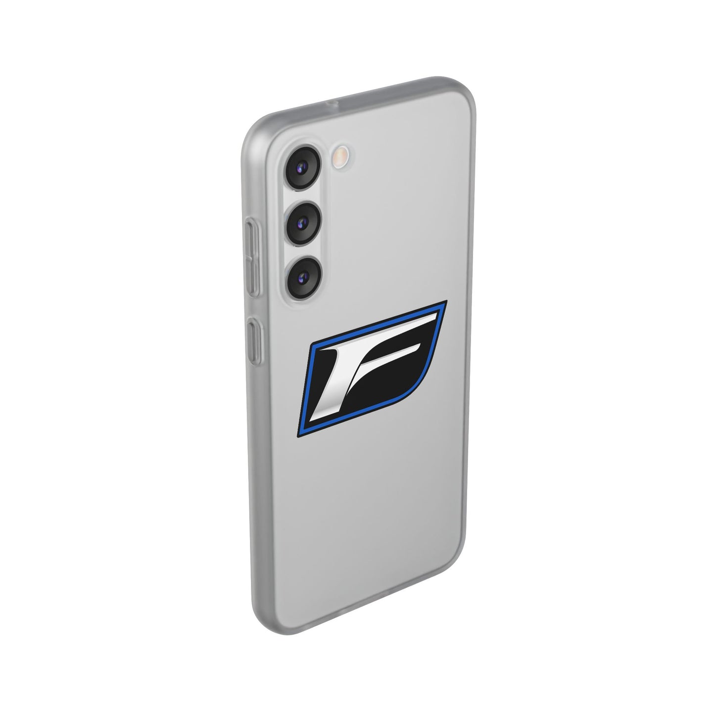 Flexi Phone Case — Sleek Black & Blue 'F' Logo Protective Cover