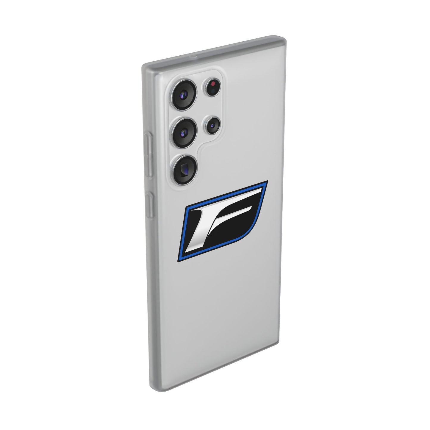 Flexi Phone Case — Sleek Black & Blue 'F' Logo Protective Cover