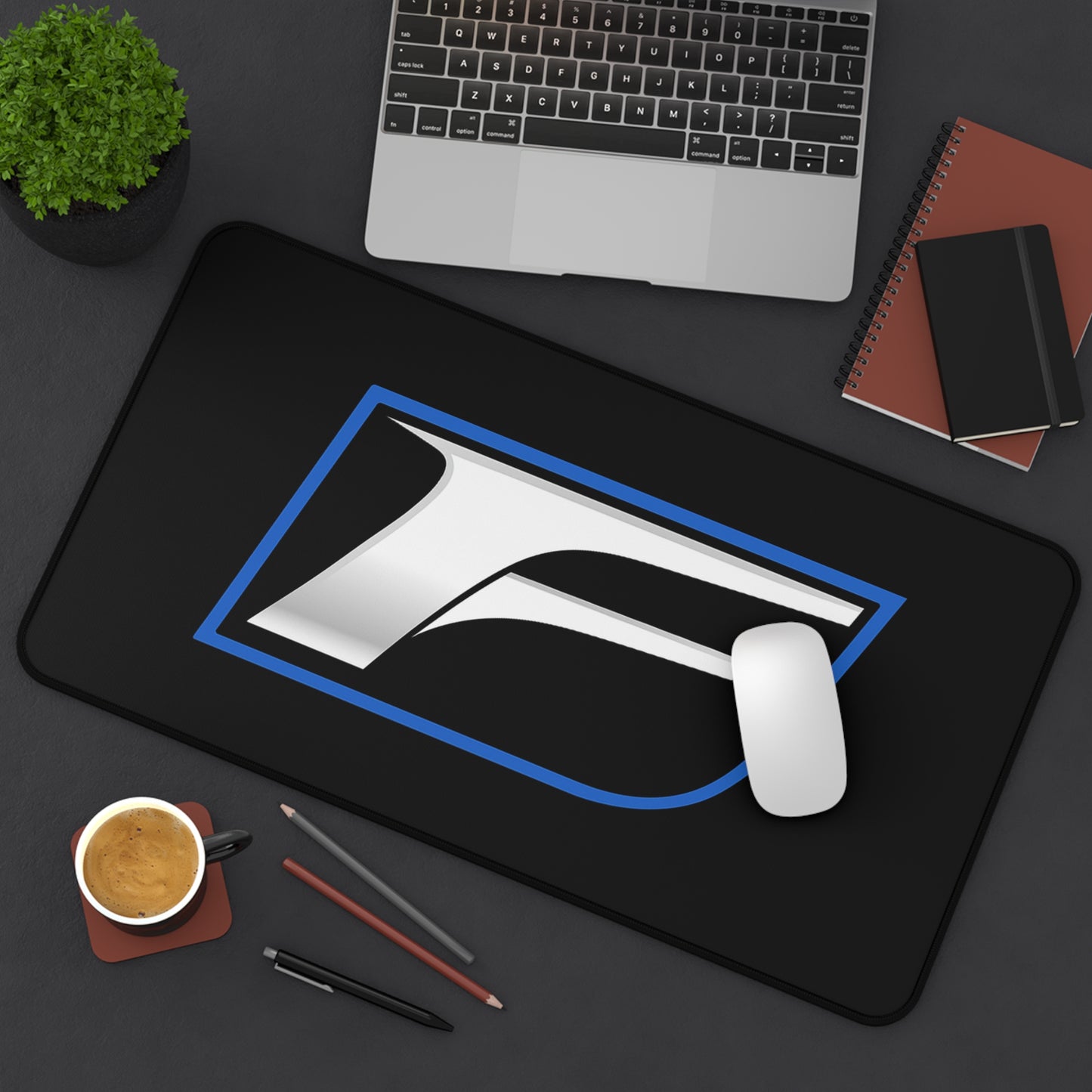Car Lover Desk Mat — Black Lexus Sport Sedan Illustration