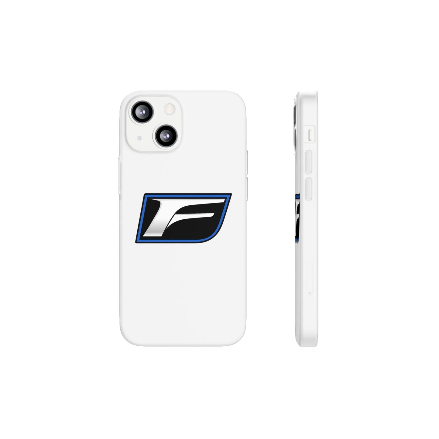 Flexi Phone Case — Sleek Black & Blue 'F' Logo Protective Cover