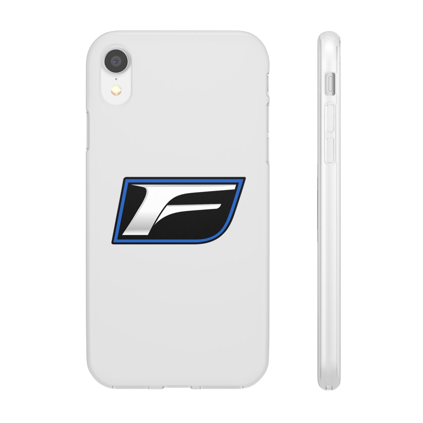 Flexi Phone Case — Sleek Black & Blue 'F' Logo Protective Cover