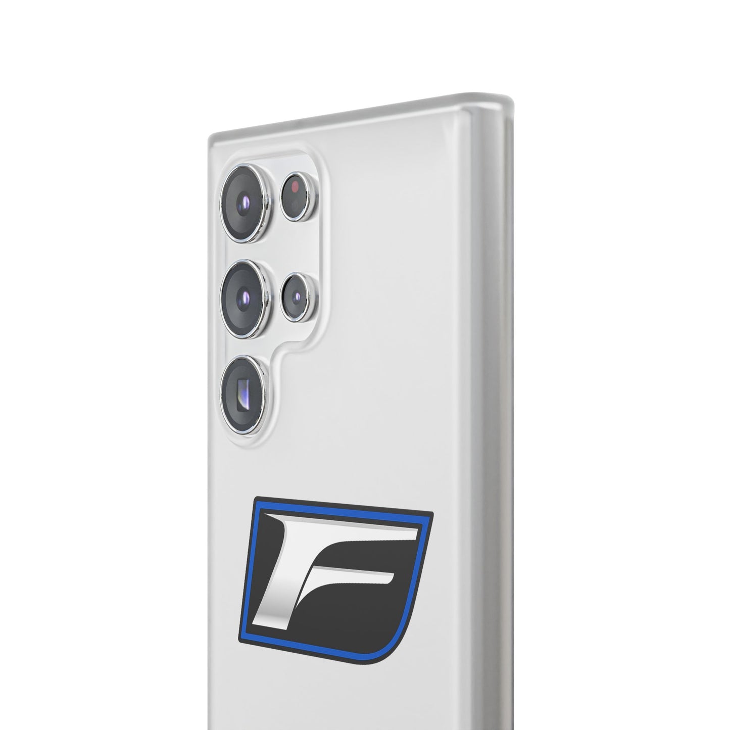 Flexi Phone Case — Sleek Black & Blue 'F' Logo Protective Cover