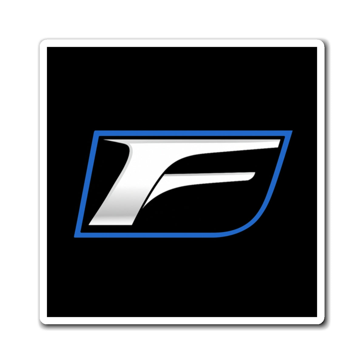F Emblem Magnet — Racing Style Chrome Logo Fridge Sticker