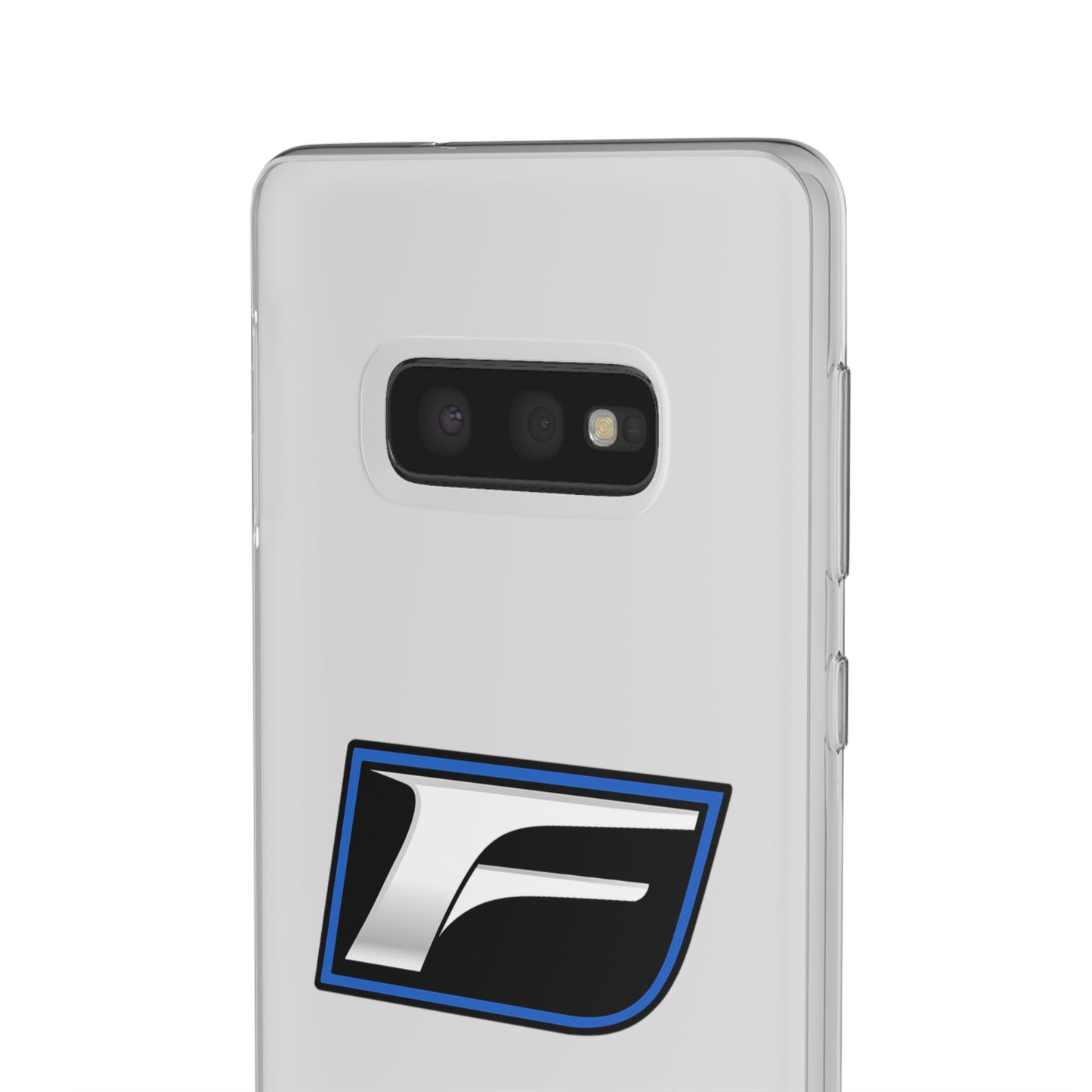 Flexi Phone Case — Sleek Black & Blue 'F' Logo Protective Cover