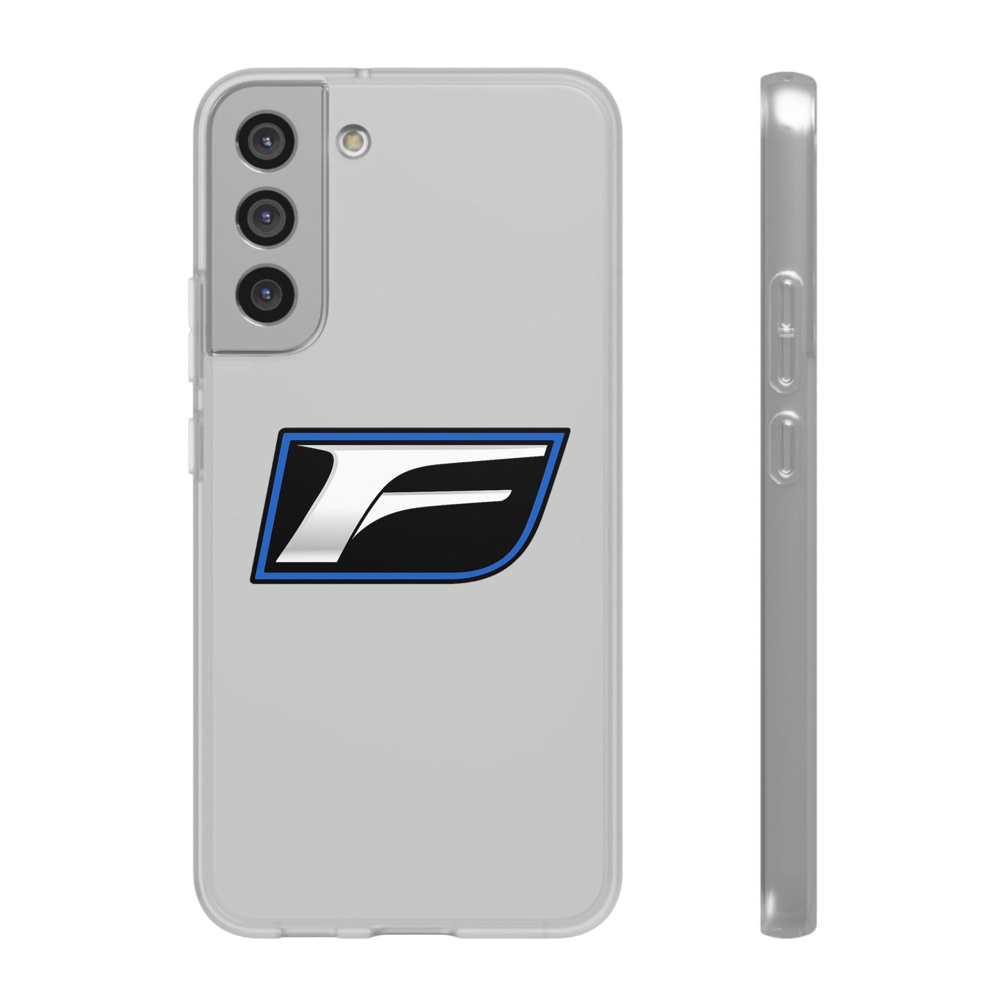 Flexi Phone Case — Sleek Black & Blue 'F' Logo Protective Cover
