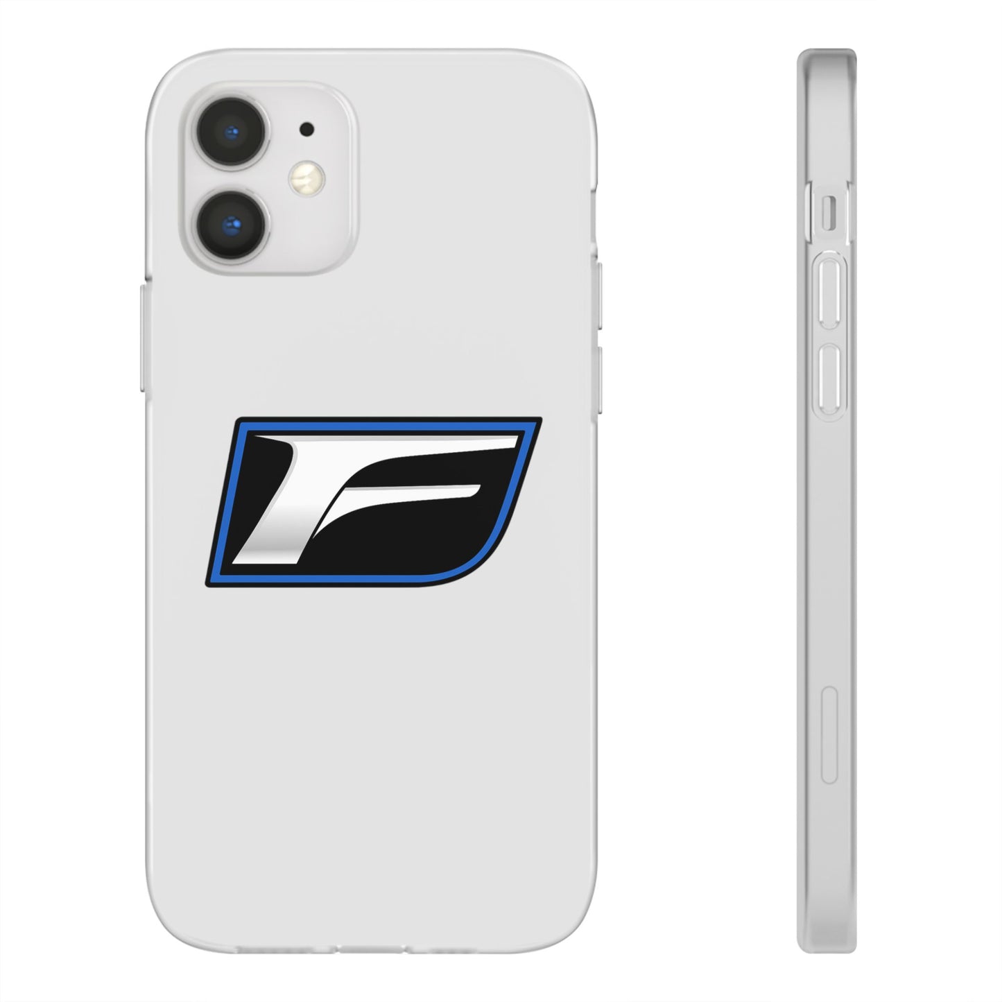 Flexi Phone Case — Sleek Black & Blue 'F' Logo Protective Cover