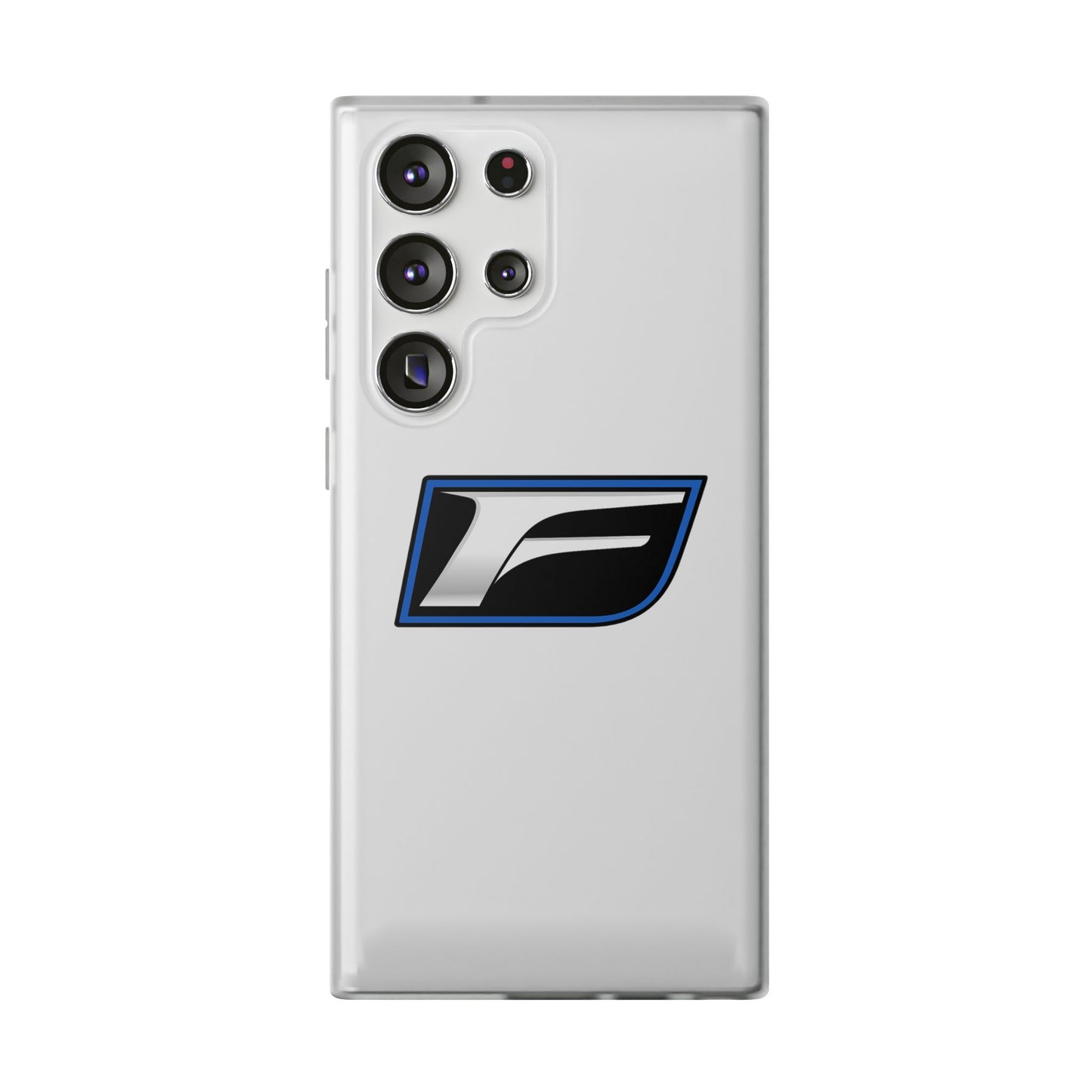 Flexi Phone Case — Sleek Black & Blue 'F' Logo Protective Cover