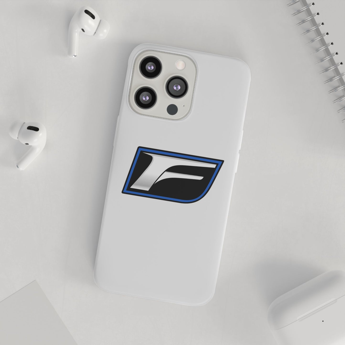Flexi Phone Case — Sleek Black & Blue 'F' Logo Protective Cover