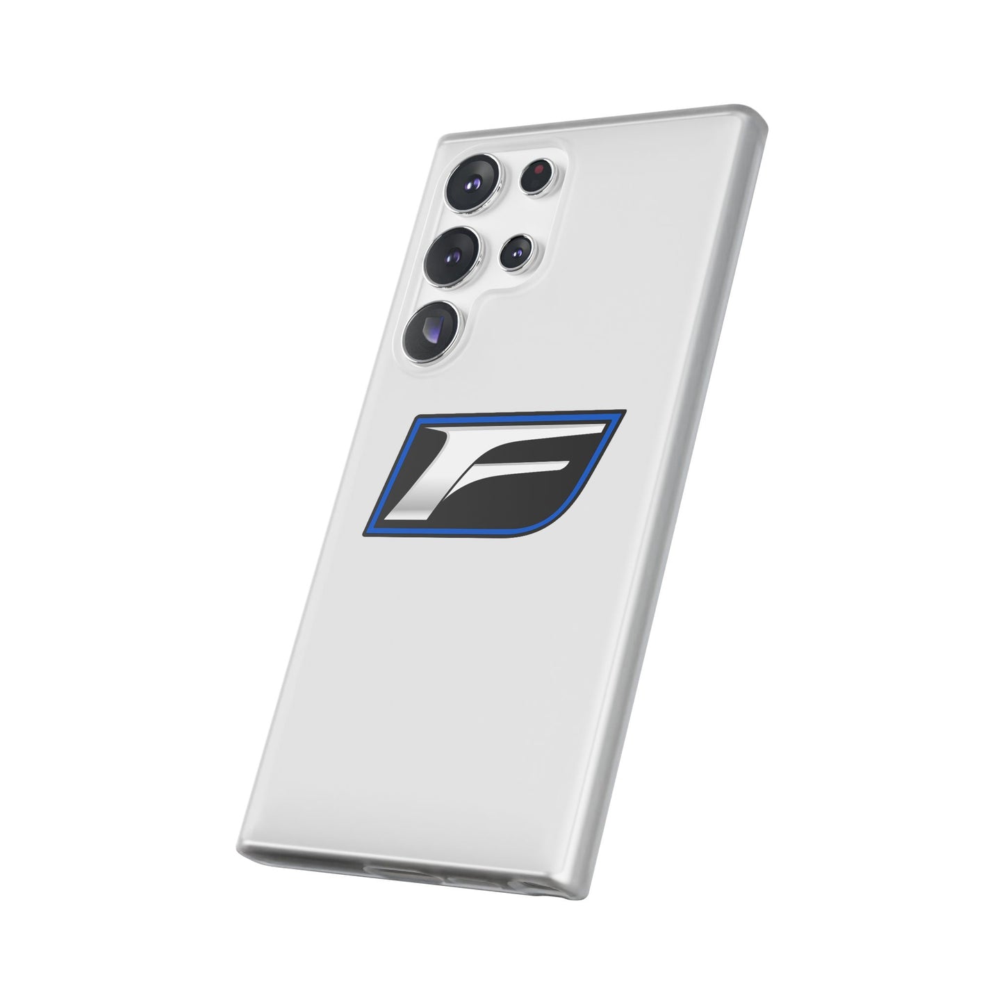 Flexi Phone Case — Sleek Black & Blue 'F' Logo Protective Cover