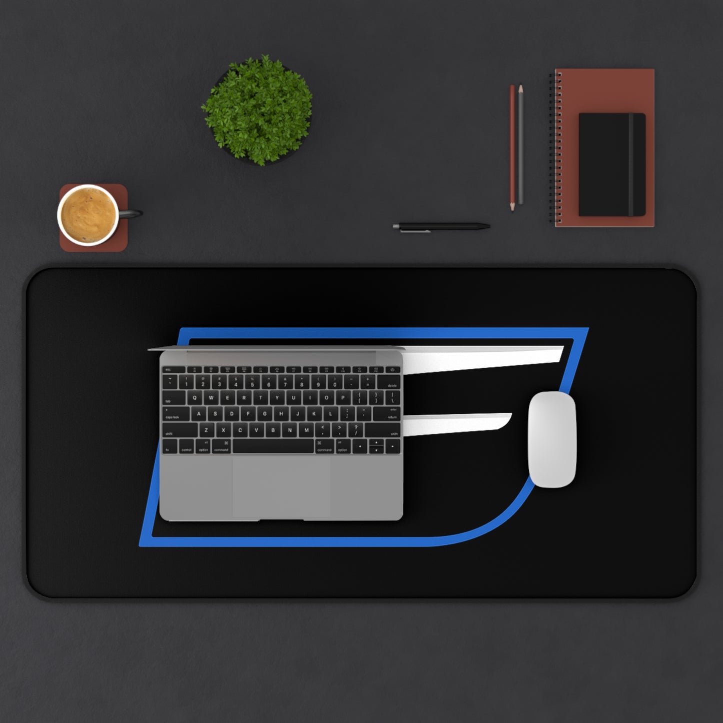 Car Lover Desk Mat — Black Lexus Sport Sedan Illustration