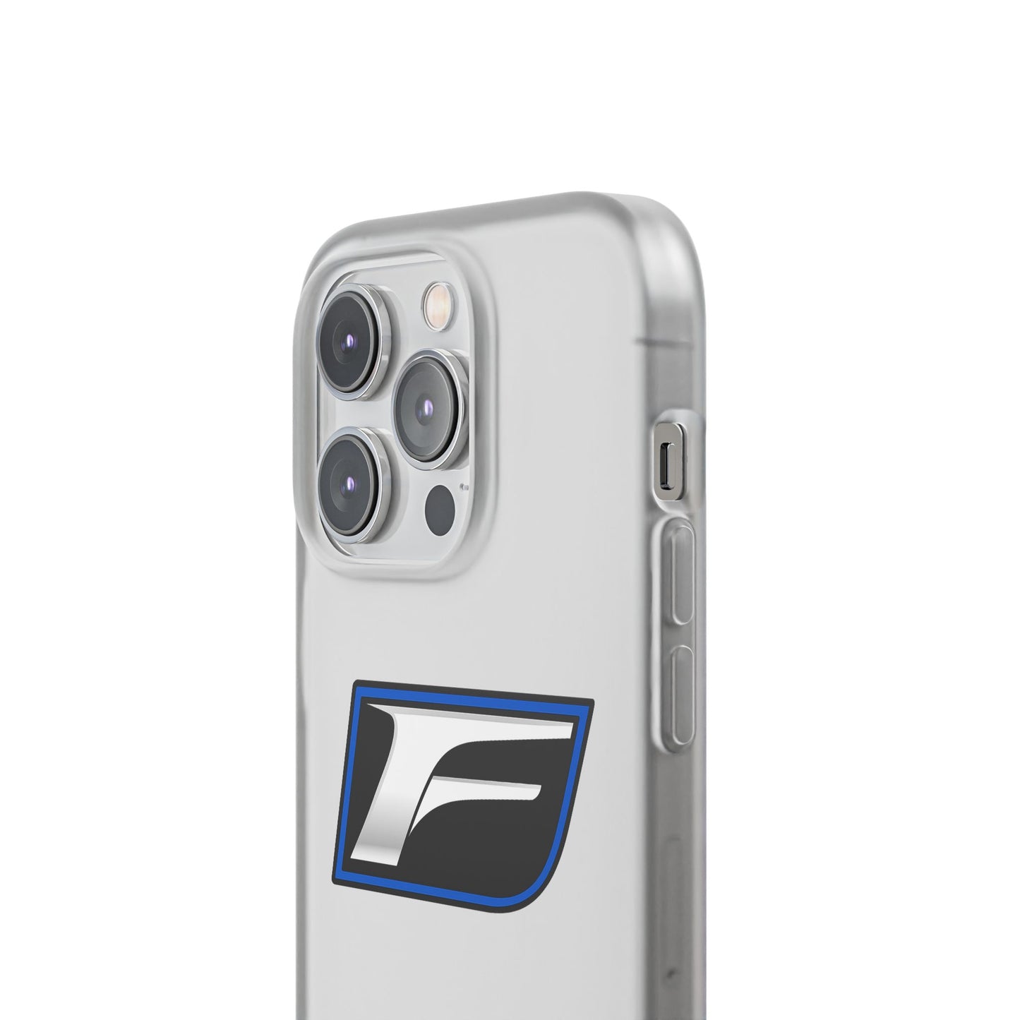 Flexi Phone Case — Sleek Black & Blue 'F' Logo Protective Cover