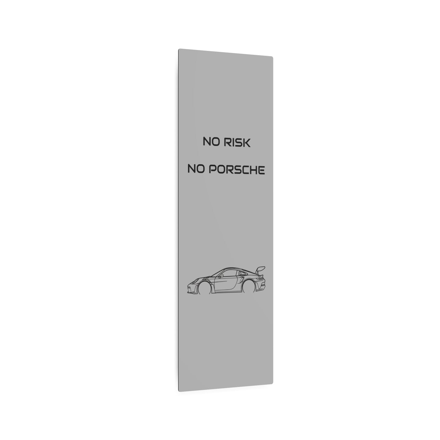 No Risk No Porsche Metal Sign — Sports Car Wall Art for Garage & Man Cave