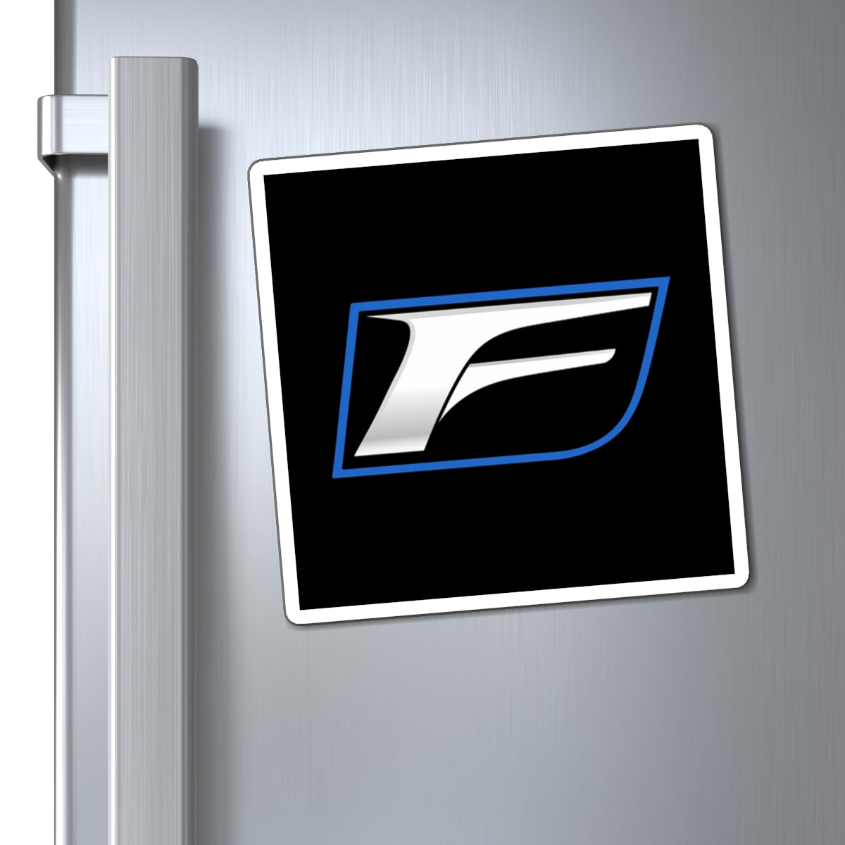 F Emblem Magnet — Racing Style Chrome Logo Fridge Sticker