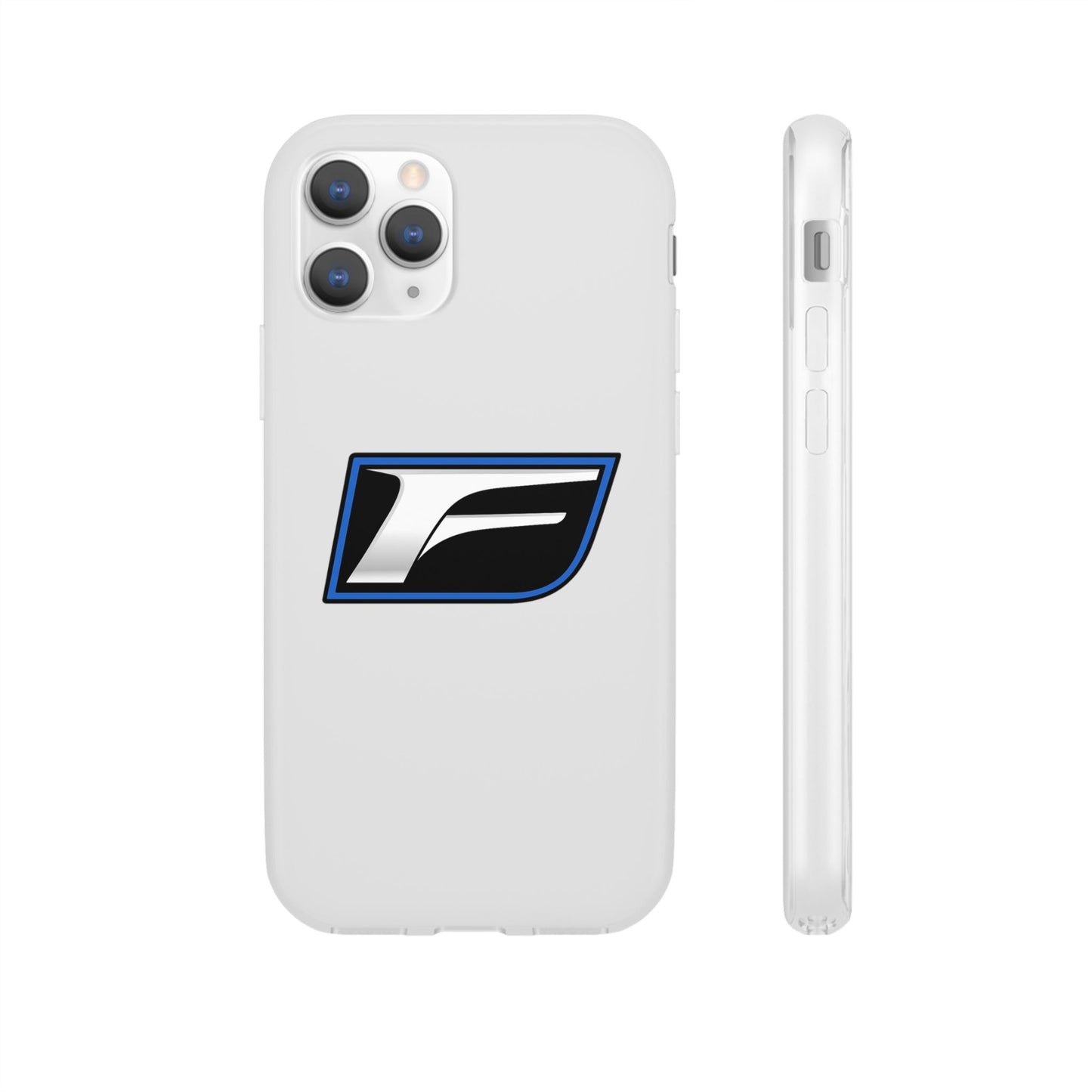Flexi Phone Case — Sleek Black & Blue 'F' Logo Protective Cover