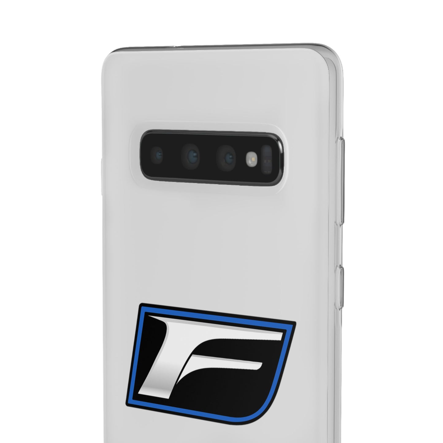 Flexi Phone Case — Sleek Black & Blue 'F' Logo Protective Cover