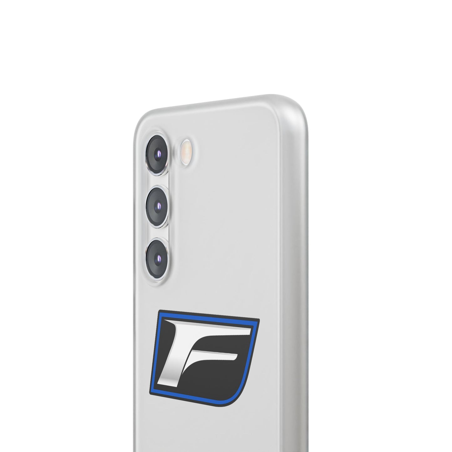 Flexi Phone Case — Sleek Black & Blue 'F' Logo Protective Cover