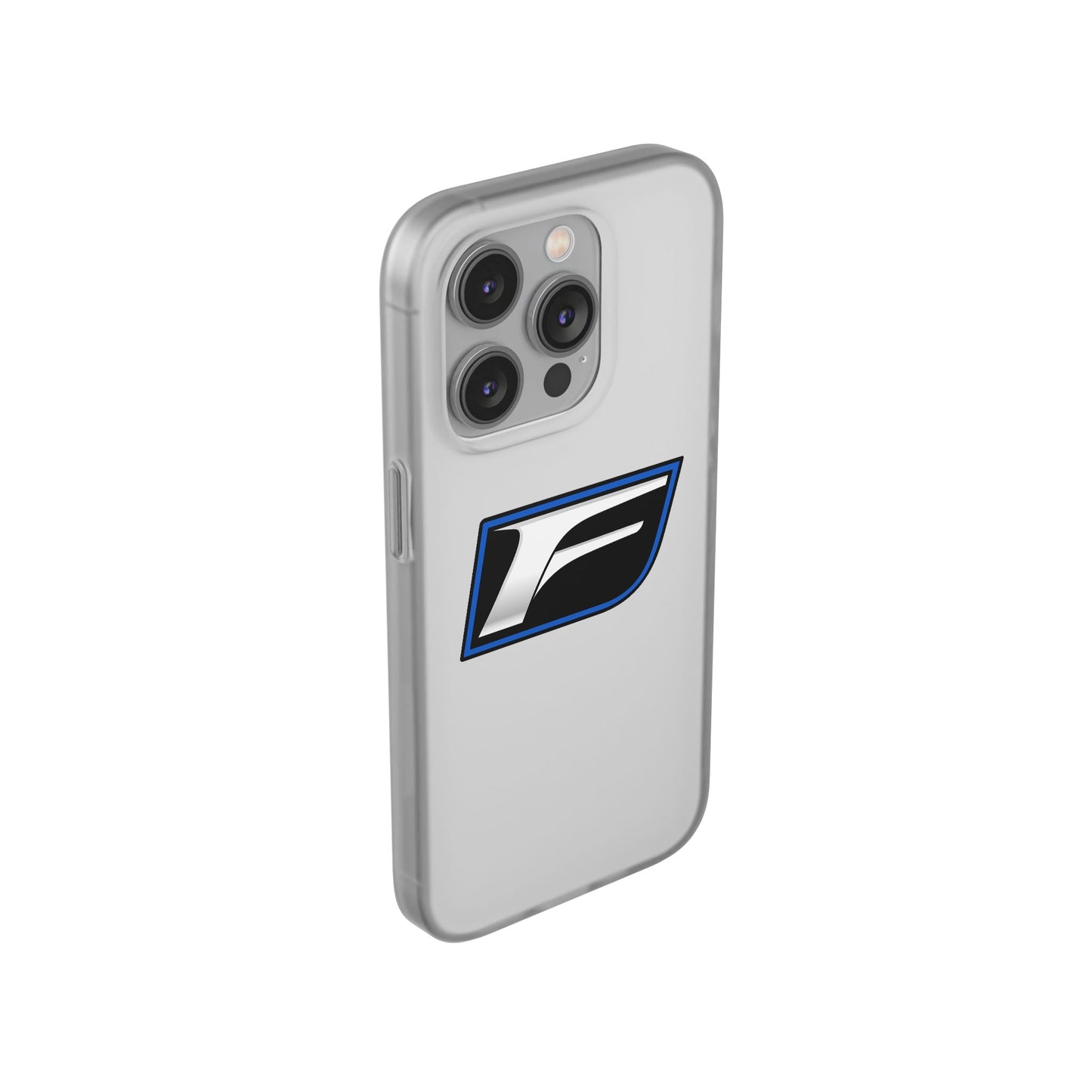 Flexi Phone Case — Sleek Black & Blue 'F' Logo Protective Cover
