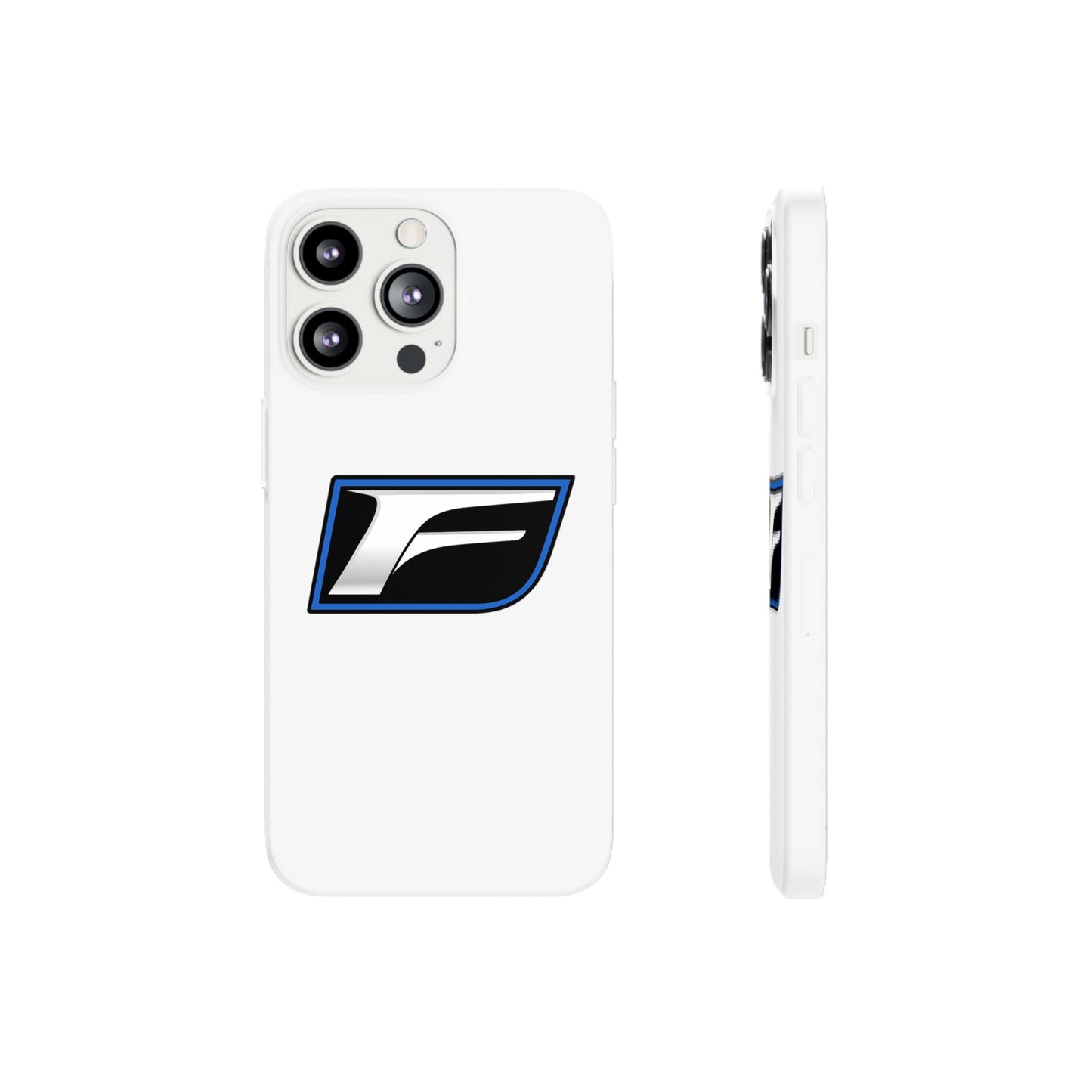 Flexi Phone Case — Sleek Black & Blue 'F' Logo Protective Cover