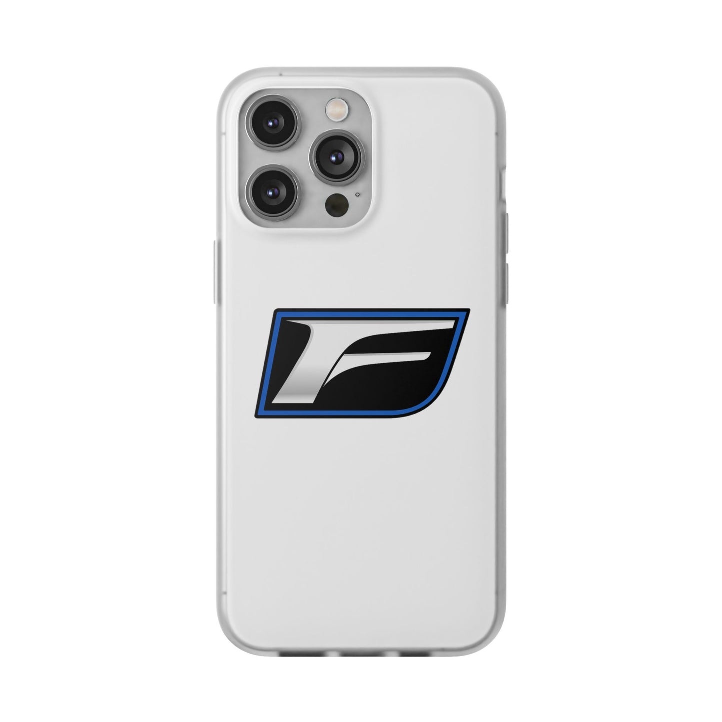 Flexi Phone Case — Sleek Black & Blue 'F' Logo Protective Cover
