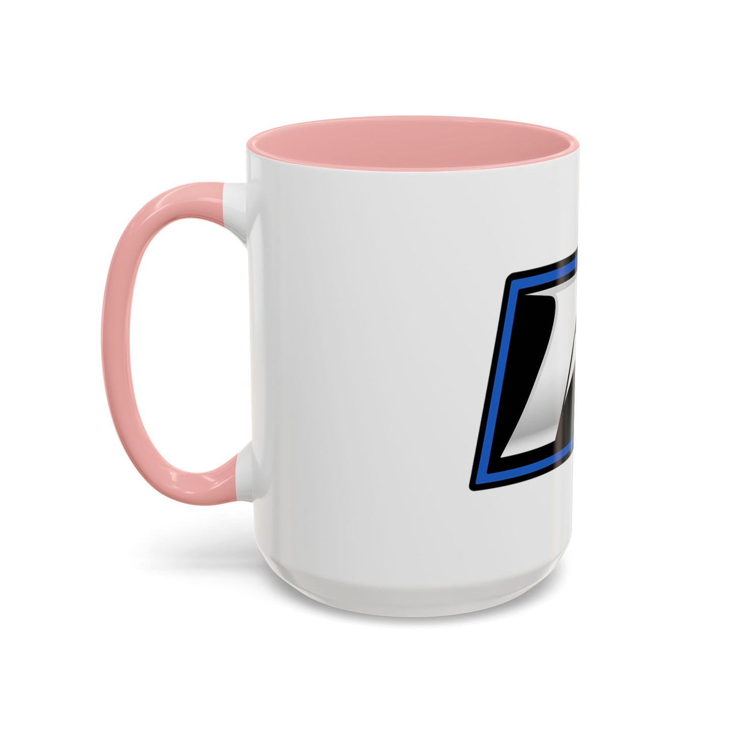 Racing F Emblem Accent Coffee Mug — Black & Blue 11/15oz