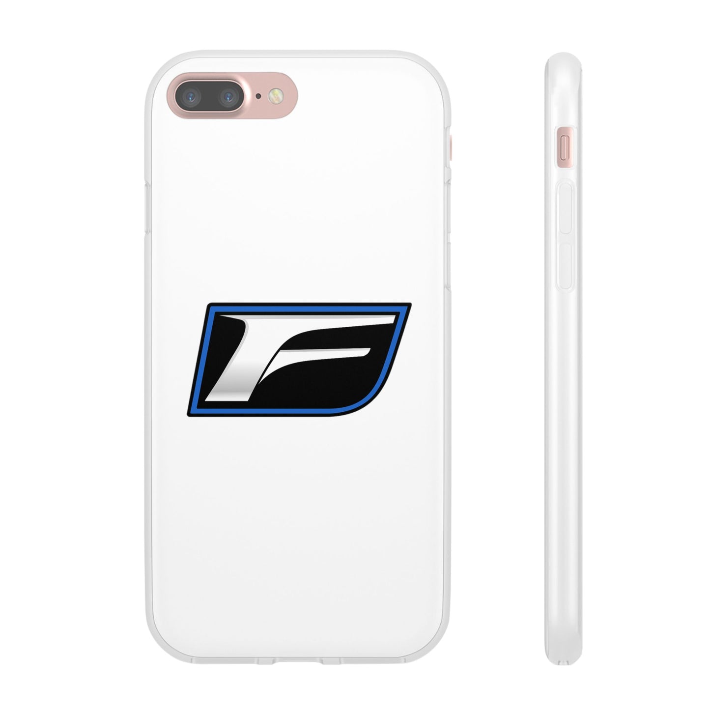 Flexi Phone Case — Sleek Black & Blue 'F' Logo Protective Cover