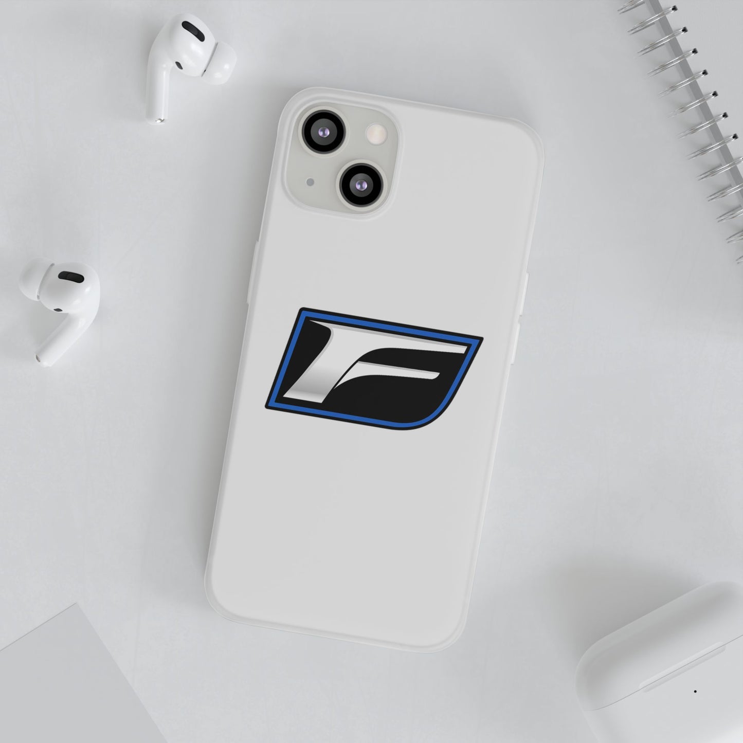 Flexi Phone Case — Sleek Black & Blue 'F' Logo Protective Cover