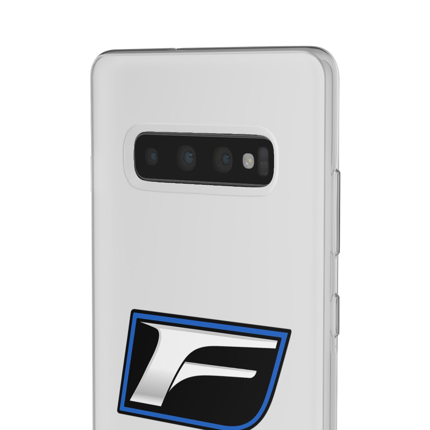 Flexi Phone Case — Sleek Black & Blue 'F' Logo Protective Cover