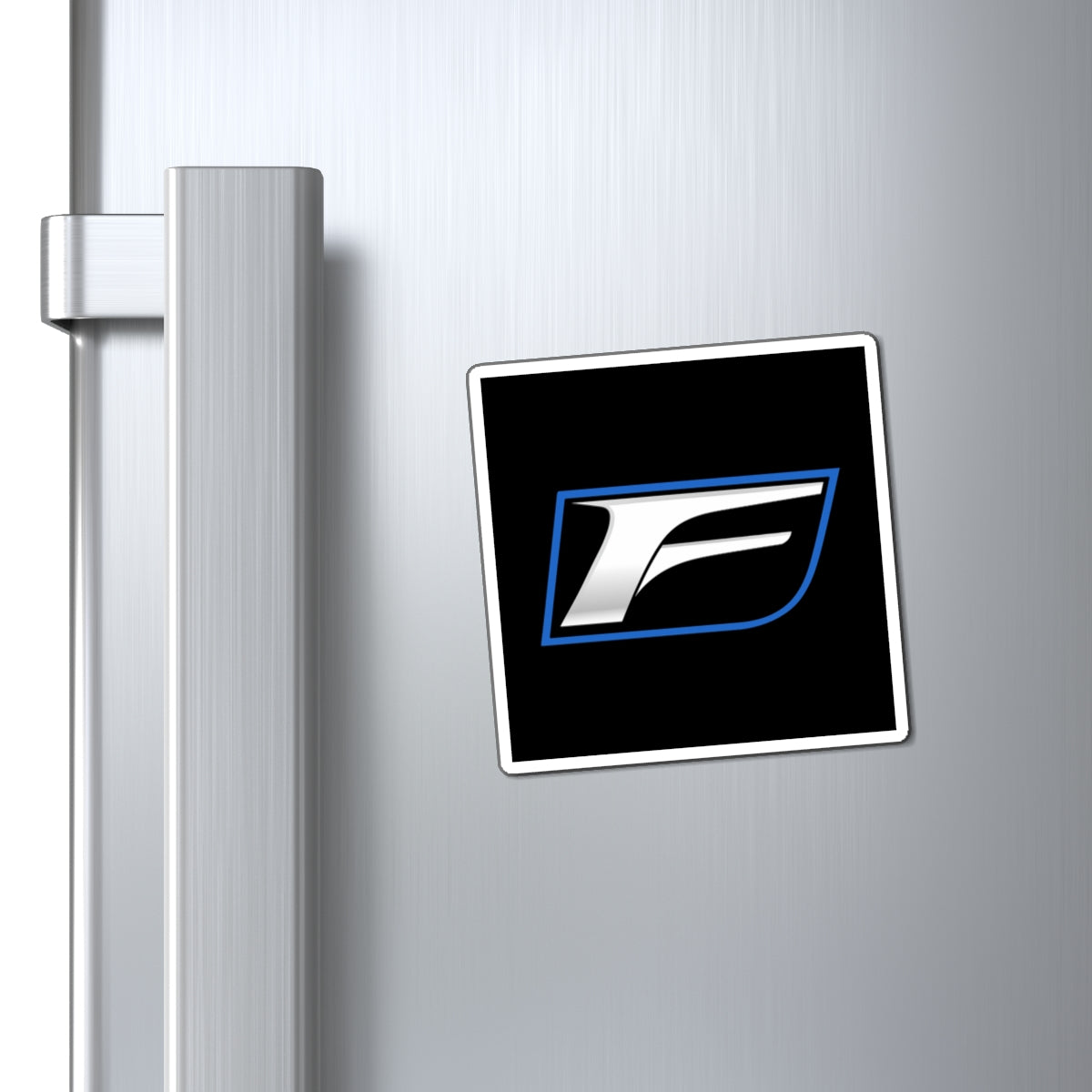 F Emblem Magnet — Racing Style Chrome Logo Fridge Sticker