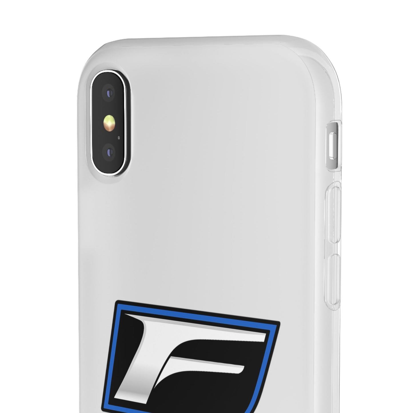 Flexi Phone Case — Sleek Black & Blue 'F' Logo Protective Cover