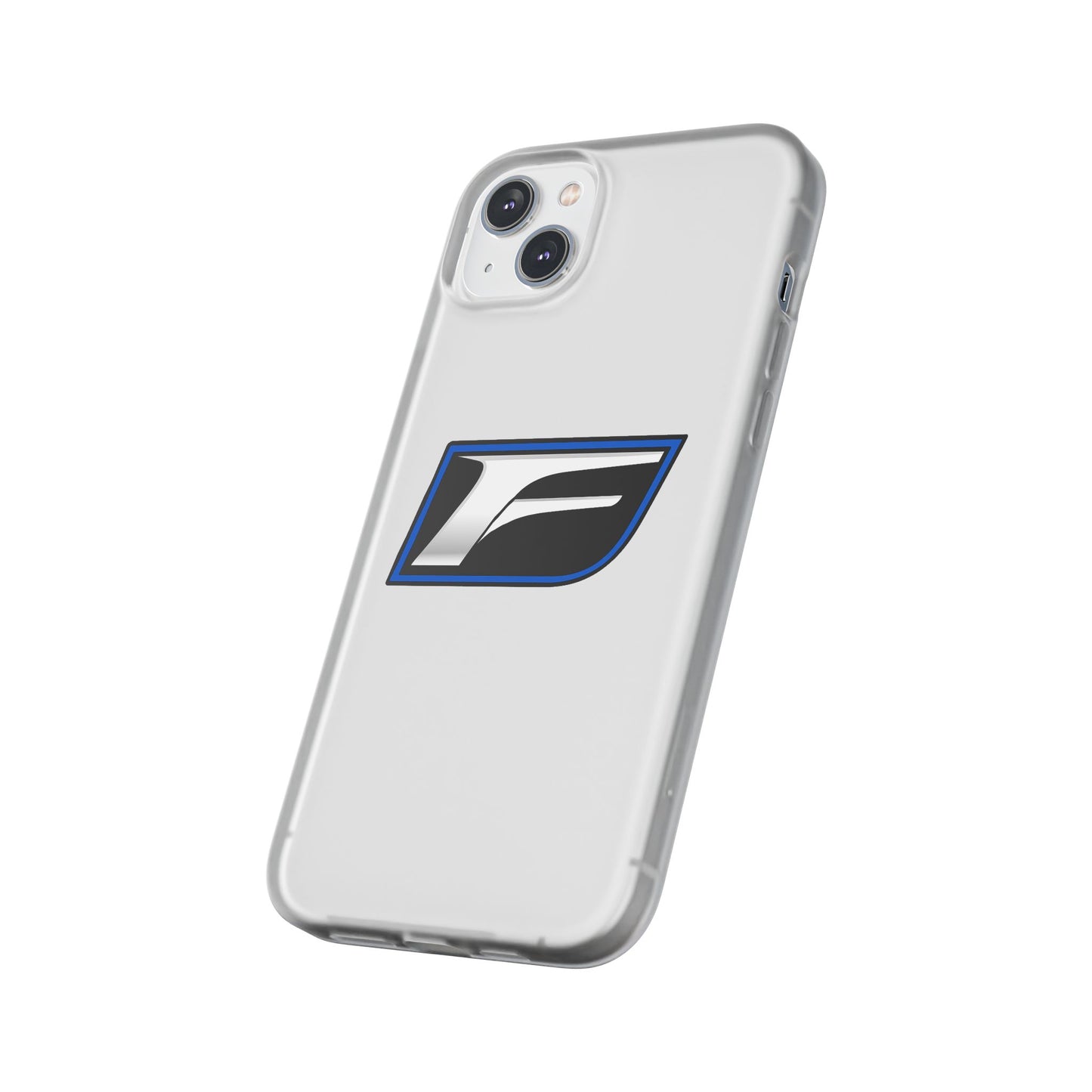 Flexi Phone Case — Sleek Black & Blue 'F' Logo Protective Cover