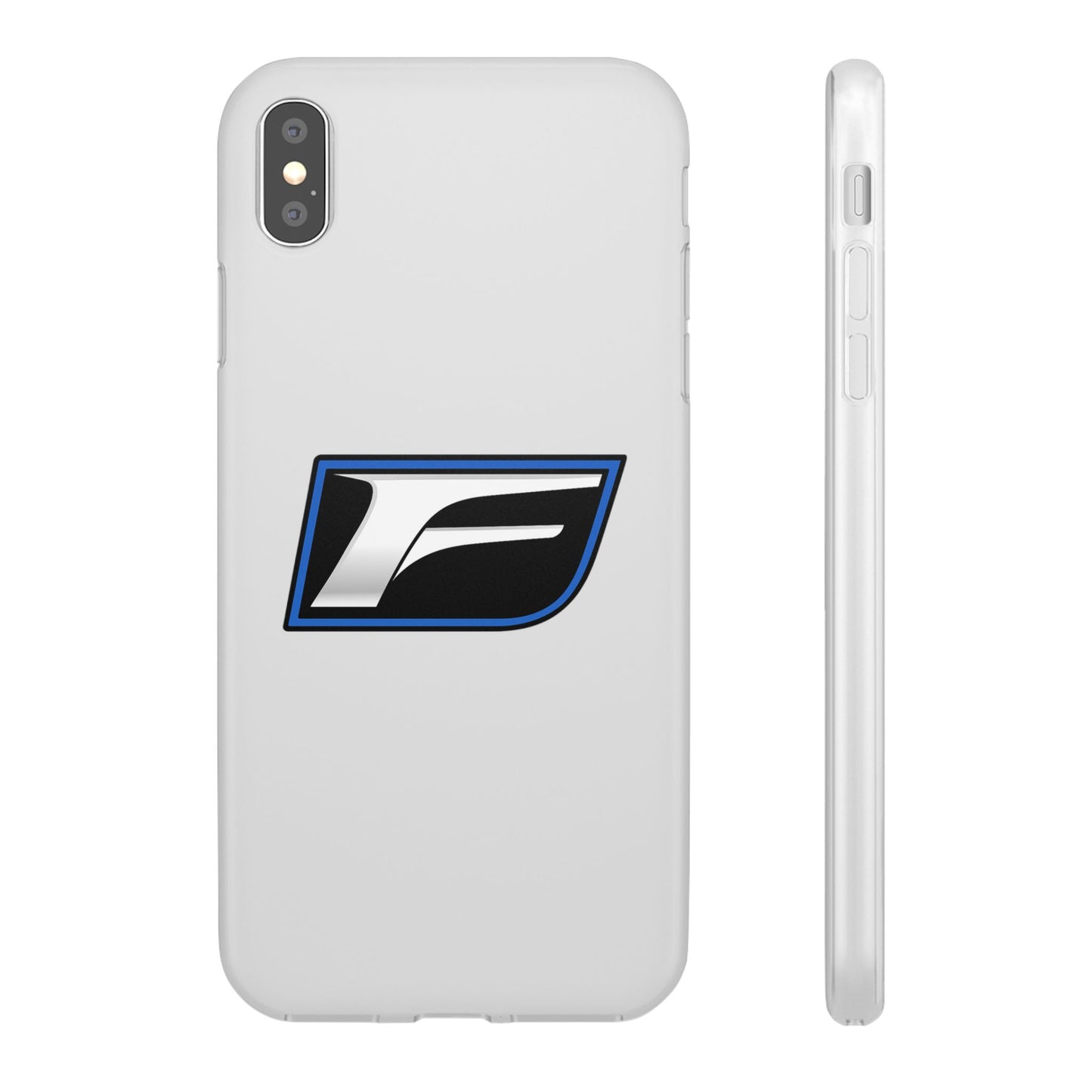 Flexi Phone Case — Sleek Black & Blue 'F' Logo Protective Cover