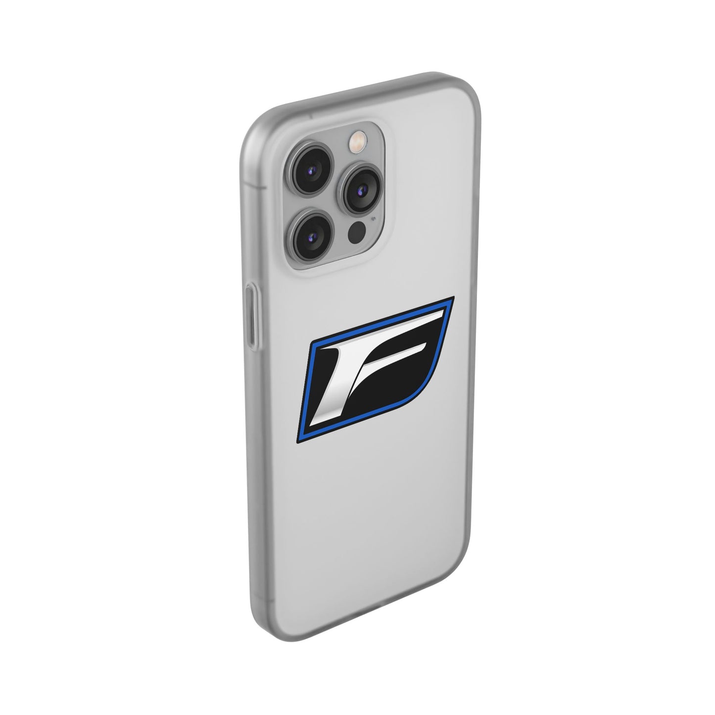 Flexi Phone Case — Sleek Black & Blue 'F' Logo Protective Cover