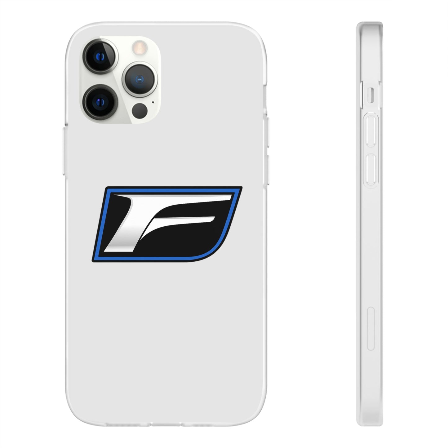 Flexi Phone Case — Sleek Black & Blue 'F' Logo Protective Cover