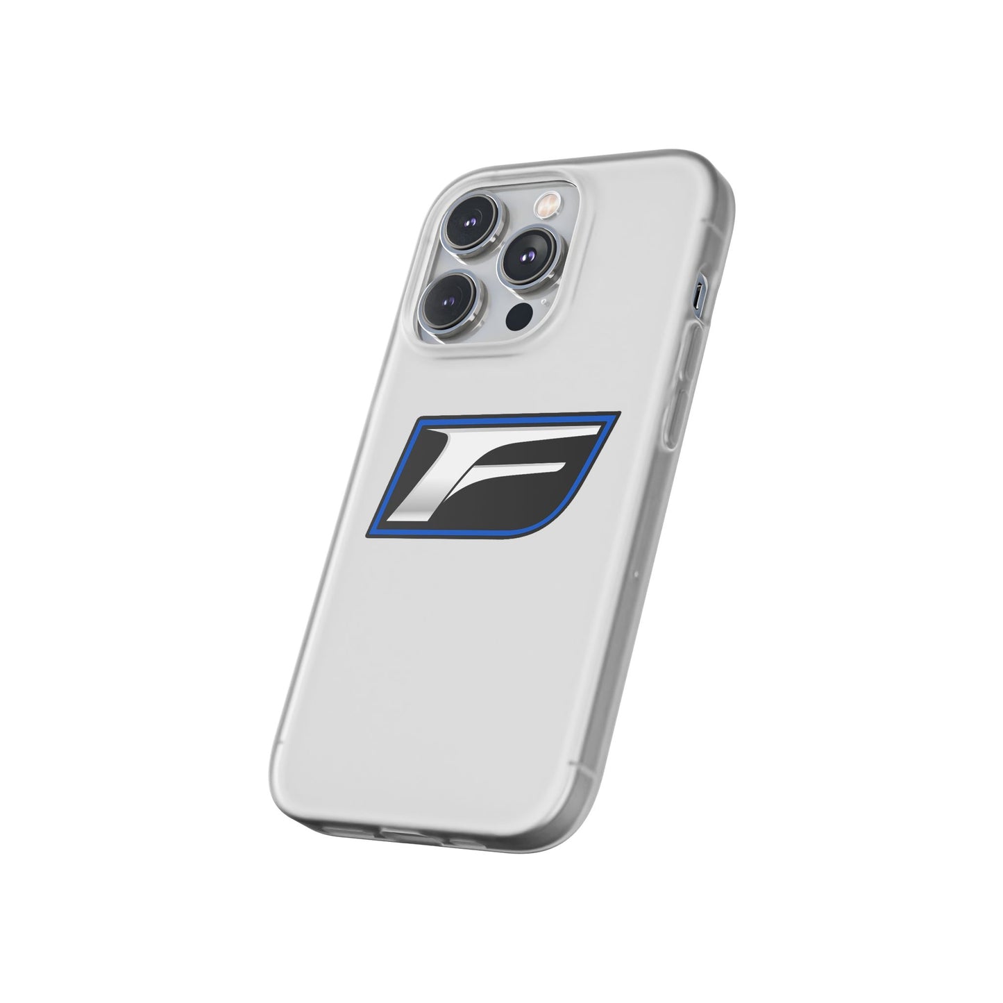 Flexi Phone Case — Sleek Black & Blue 'F' Logo Protective Cover