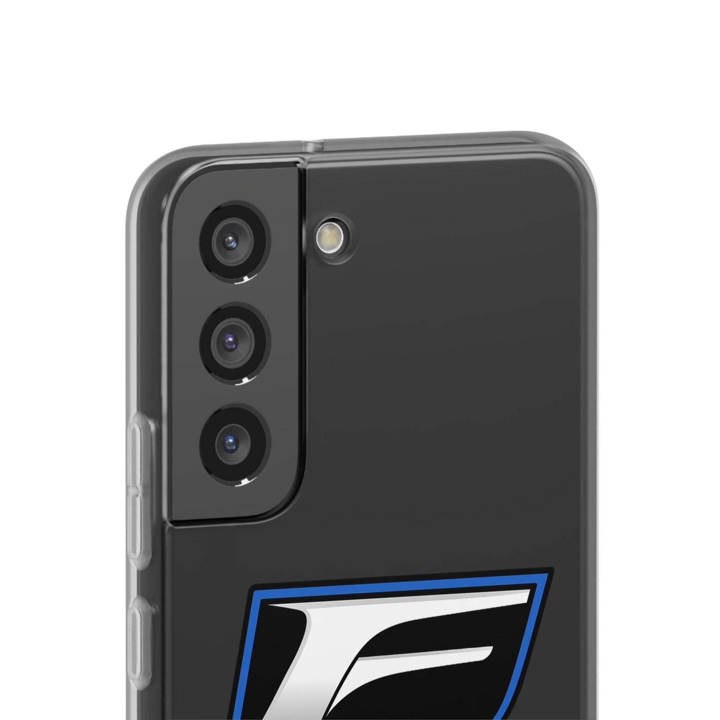 Flexi Phone Case — Sleek Black & Blue 'F' Logo Protective Cover