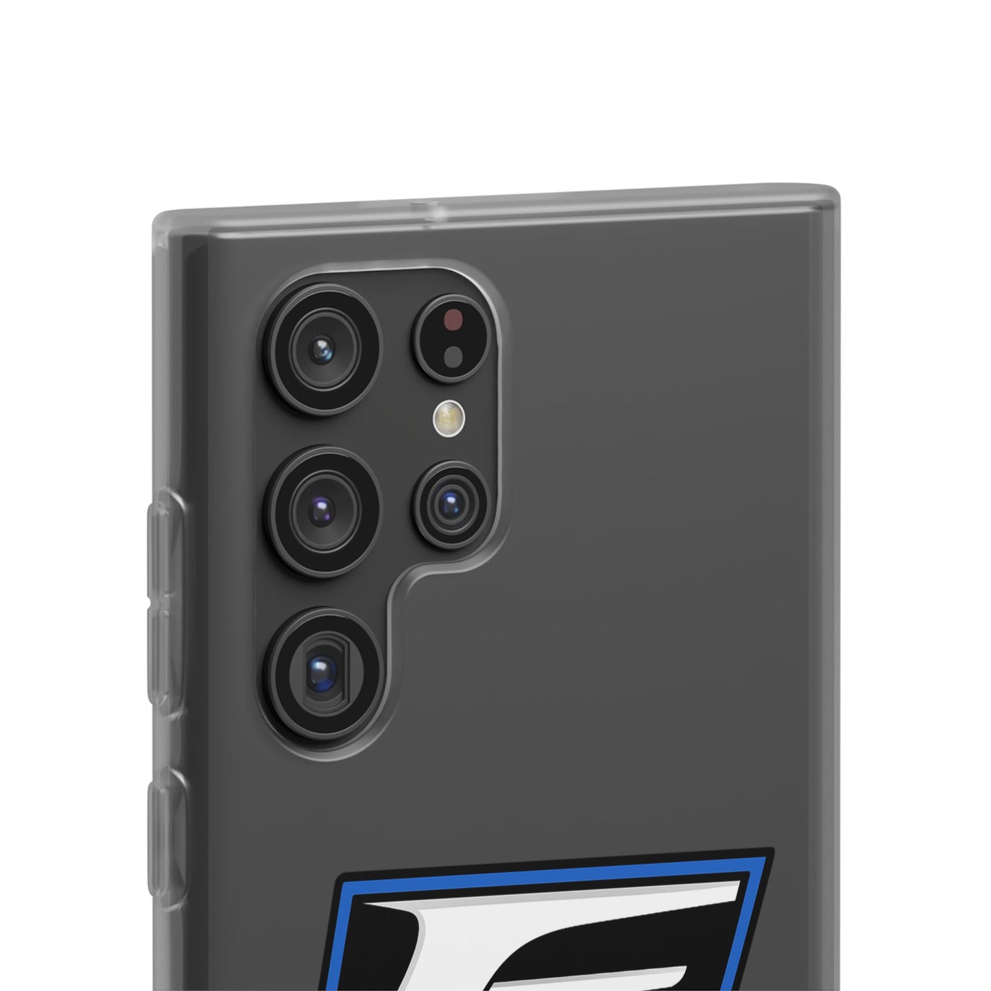 Flexi Phone Case — Sleek Black & Blue 'F' Logo Protective Cover