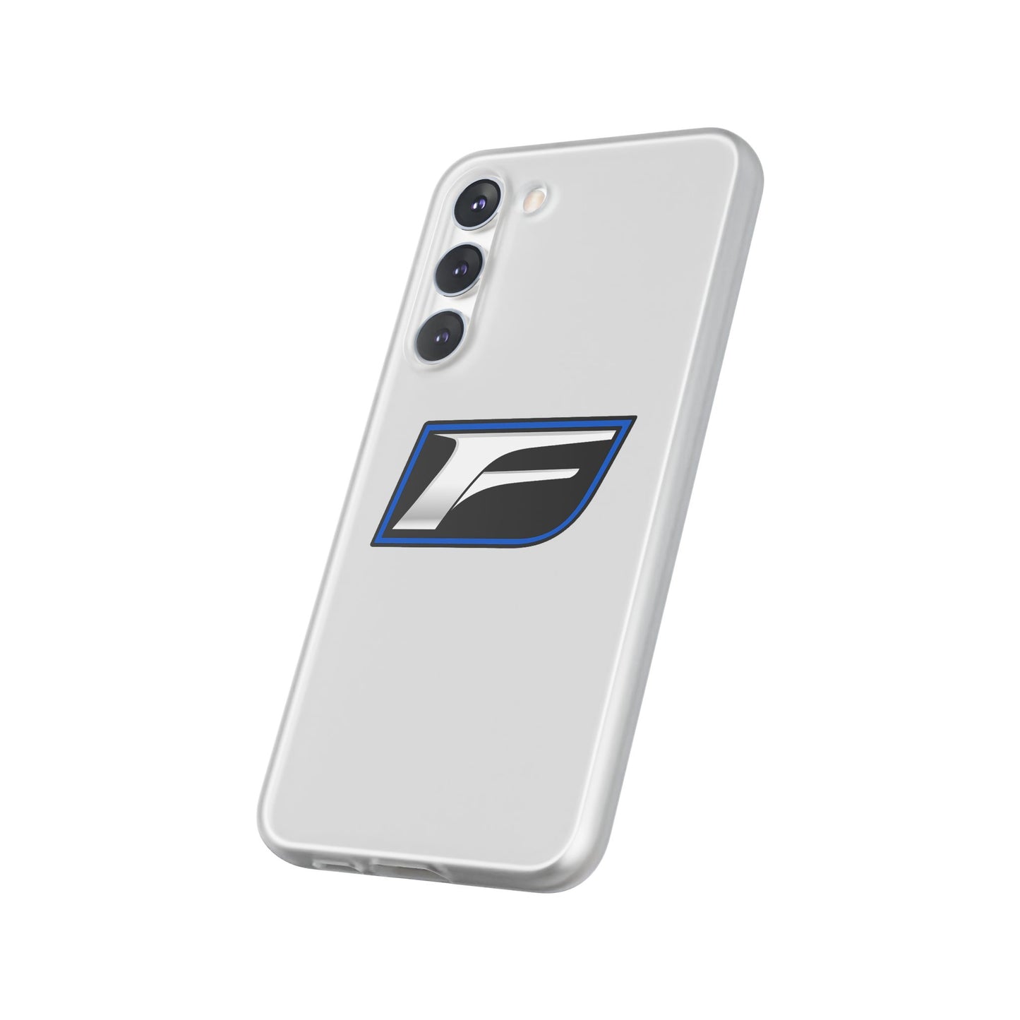 Flexi Phone Case — Sleek Black & Blue 'F' Logo Protective Cover