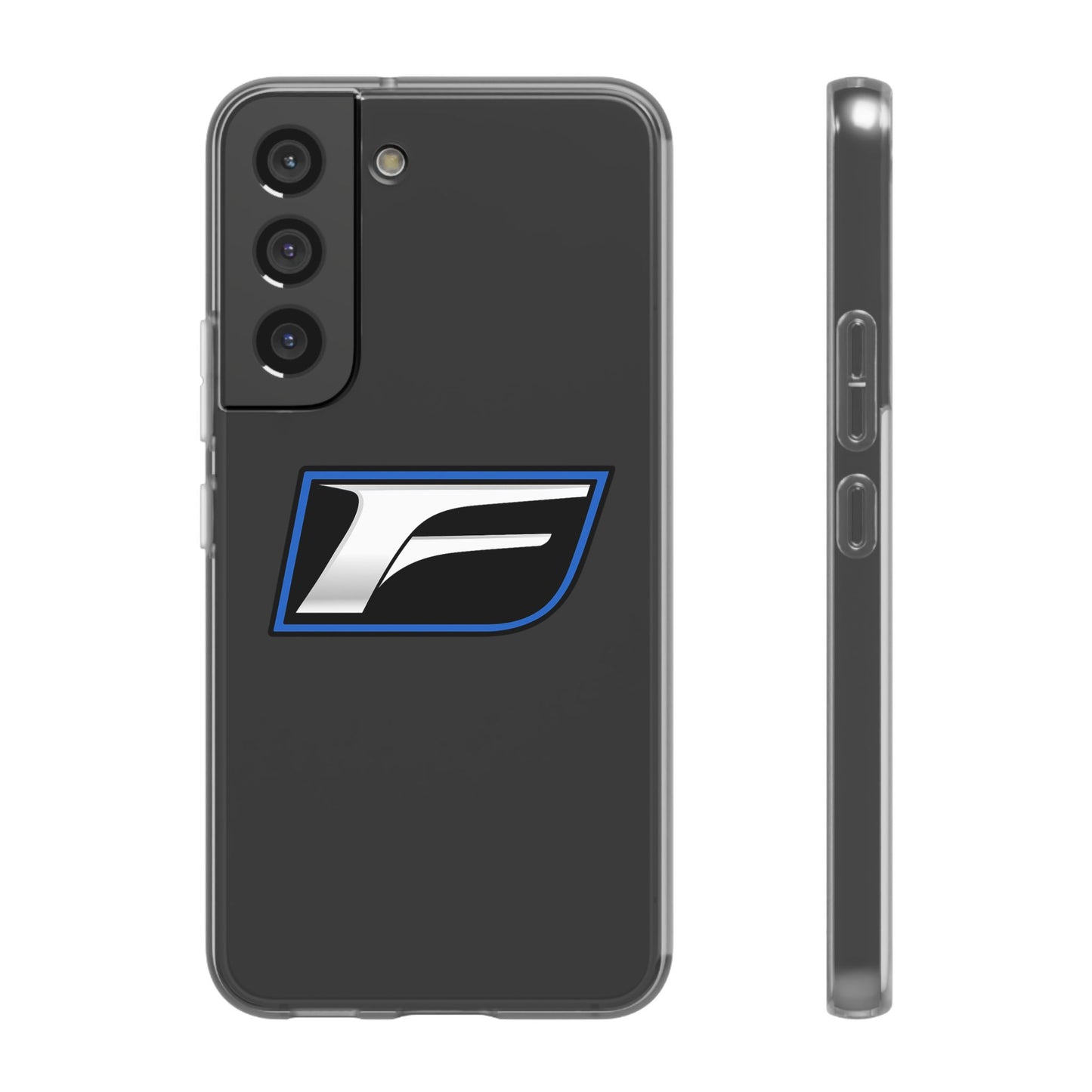 Flexi Phone Case — Sleek Black & Blue 'F' Logo Protective Cover