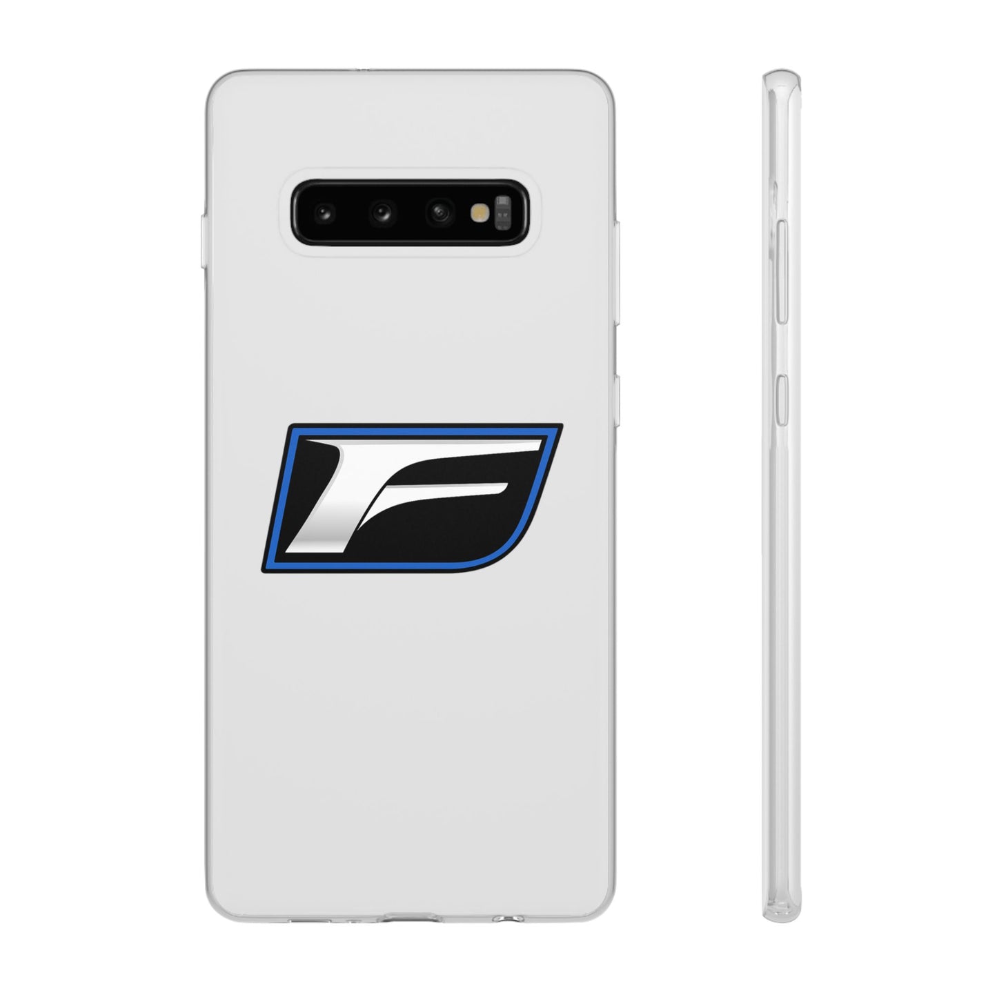 Flexi Phone Case — Sleek Black & Blue 'F' Logo Protective Cover