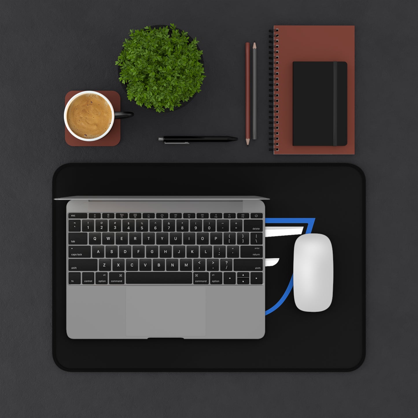 Car Lover Desk Mat — Black Lexus Sport Sedan Illustration
